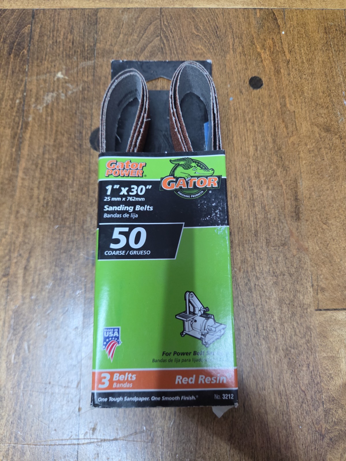 Sanding Belt Coarse 50 Grit 1″ x 30″ Red Resin 3-Pack Gator 3212