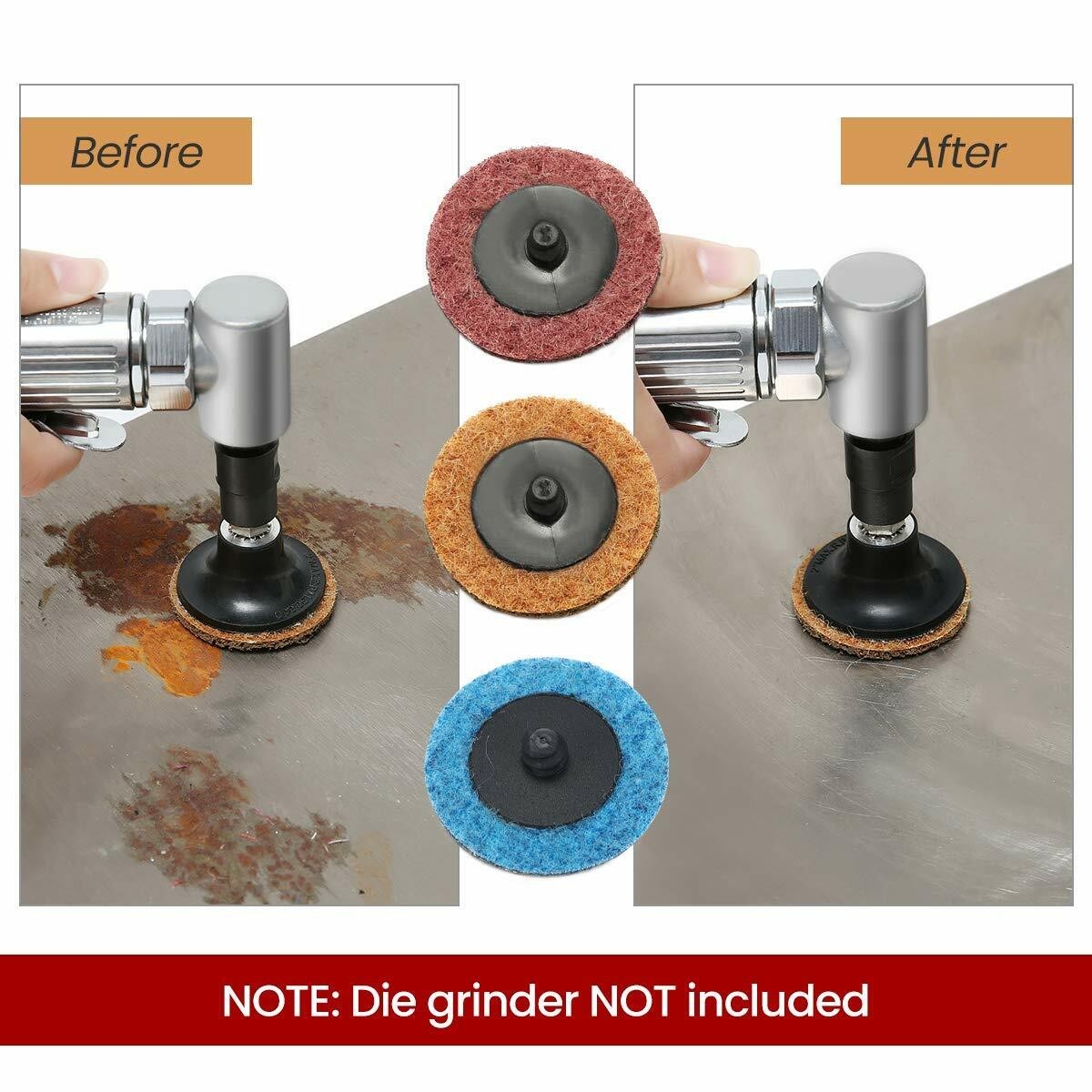 46 PCS 2 inch 50mm Type R Quick Change Discs Die Grinder Sanding Pads Roll Lock