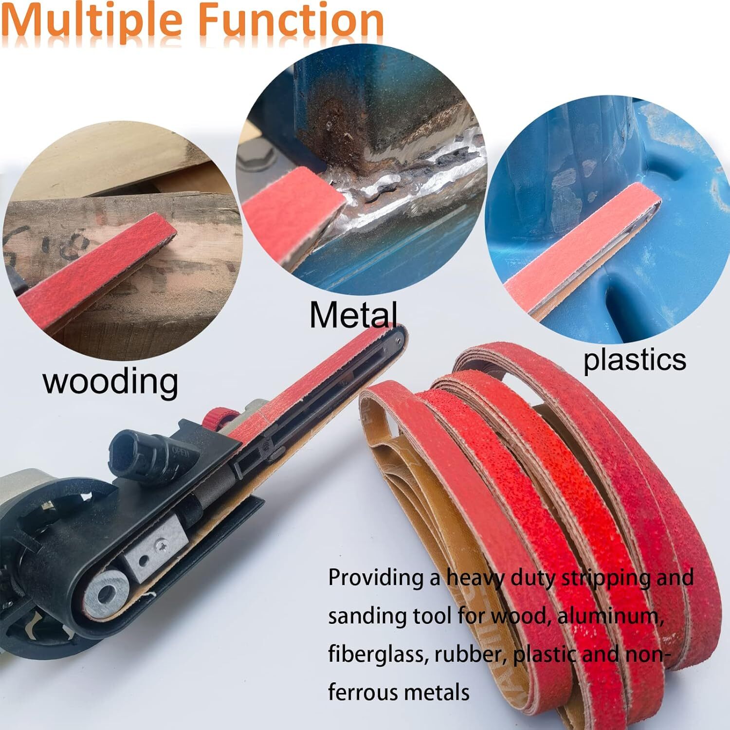25PACK 3/8 X 13 Metal Grinding Ceramic 10 x 330 mm Sanding Belts, 40-120 Grit