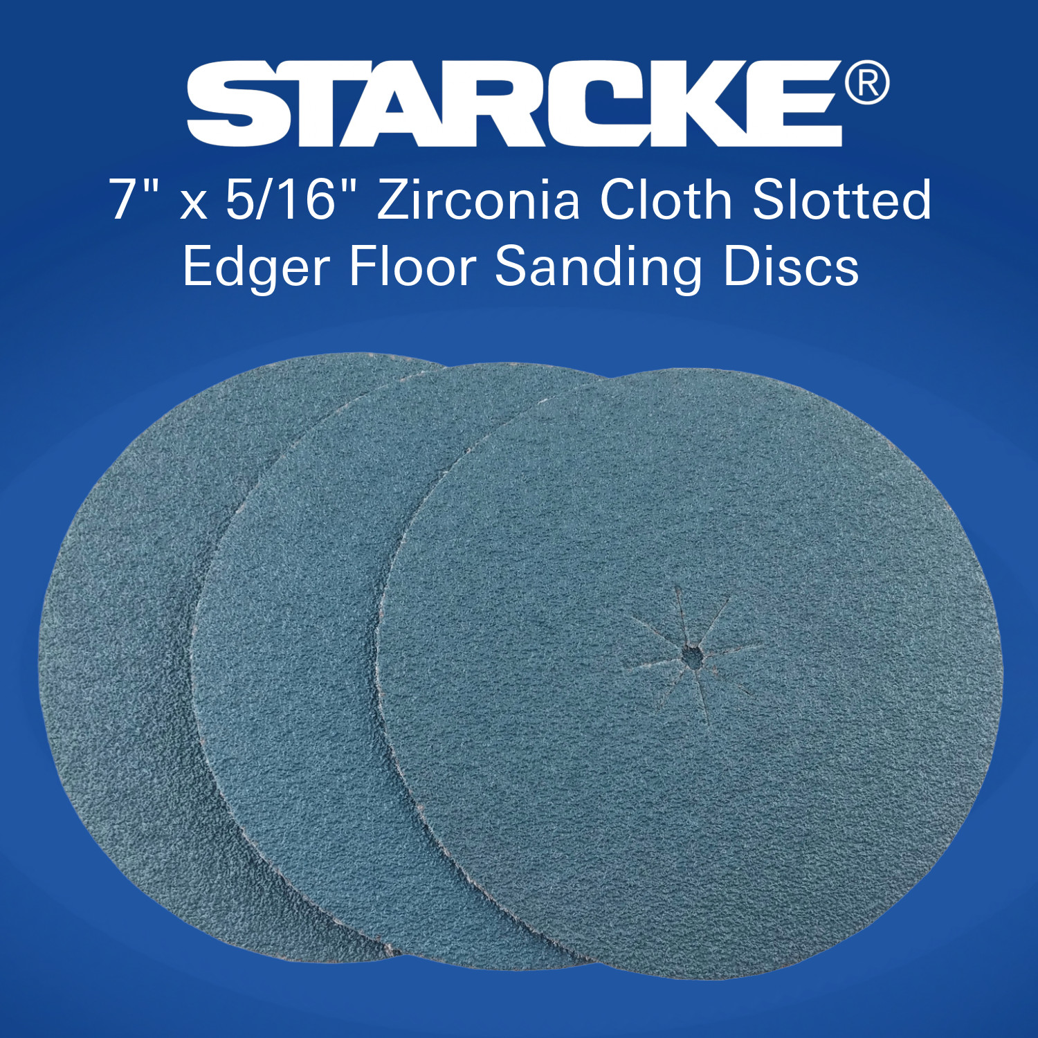 7″ x 5/16″ Zirconia Cloth Slotted Edger Floor Sanding Discs