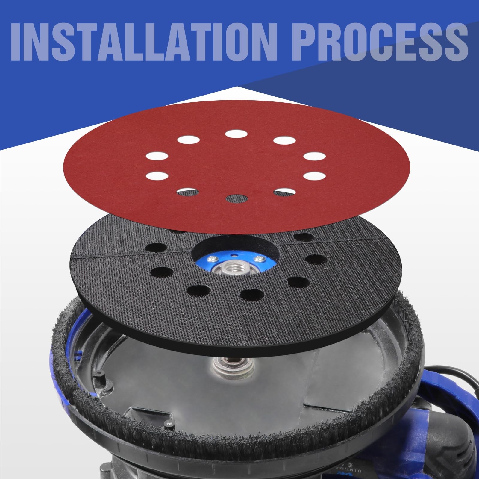 Awutzut Drywall Sander Backing Pad 9 inch 10 Holes 9 inches, Blue