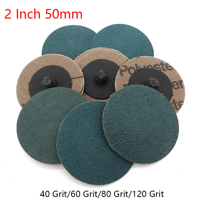 2″ 50mm 40-120 Grit Type R Roll Lock Sanding Discs / Backing Pads Rotary Holder