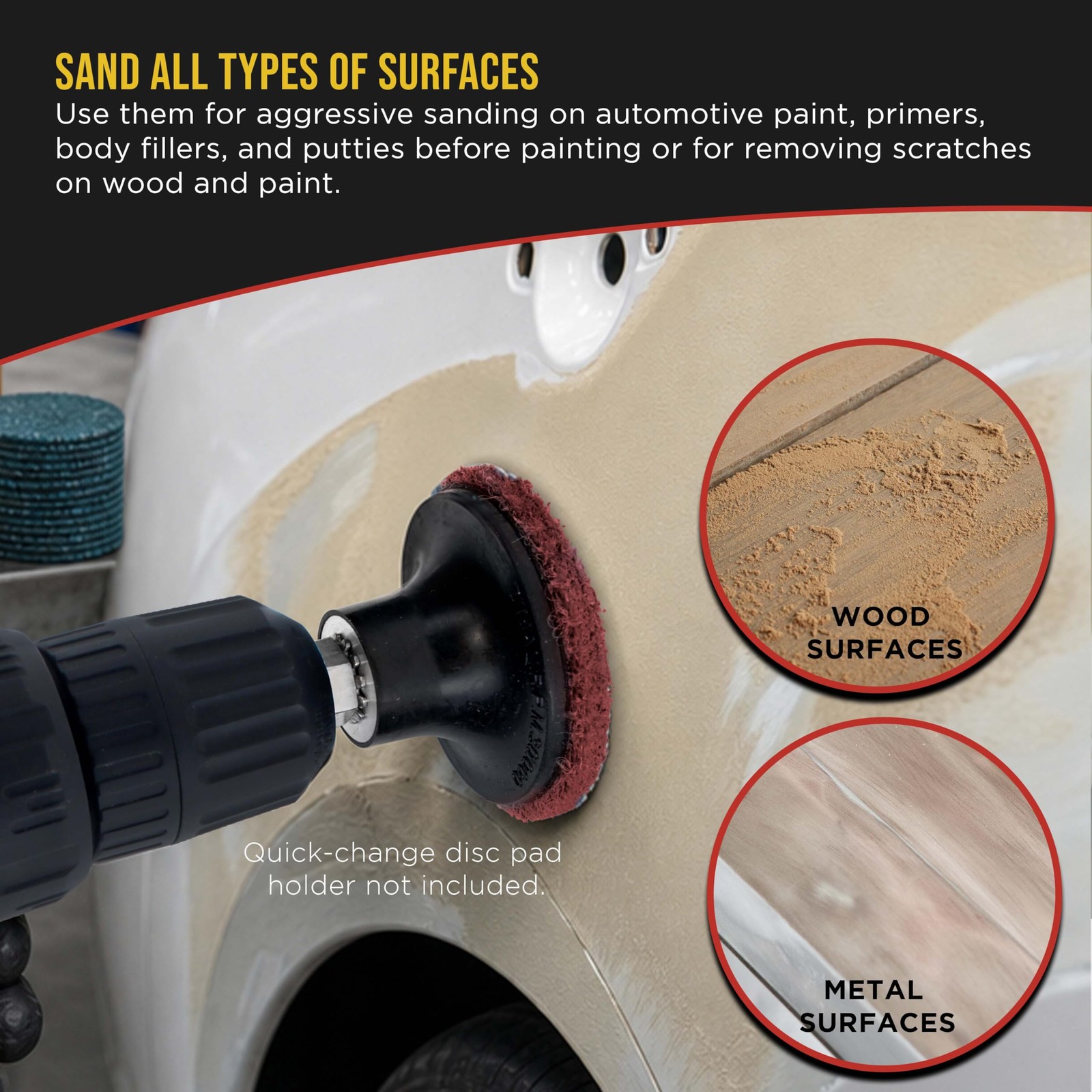 2″ Diameter Surface Conditioning Discs Maroon Medium Sanding Grit (of 25) – R…