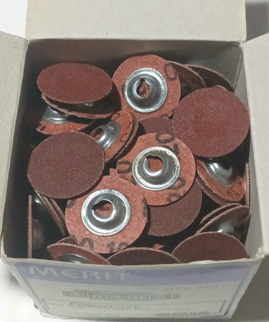100 MERIT PowerLock 1″ Sanding Discs * 120 Grit * SPE ZMD A/O MER P120 LTR SL2