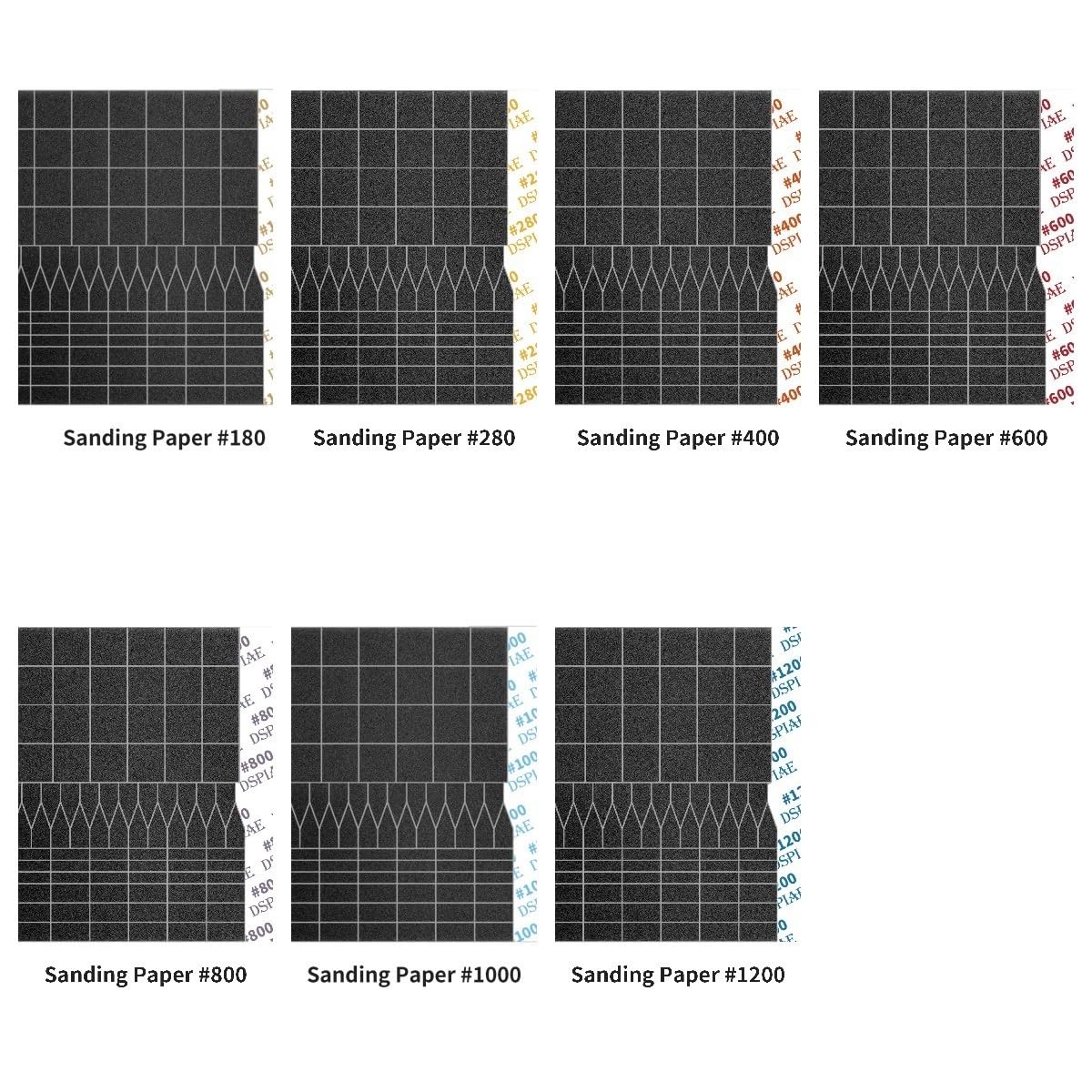14 pcs Sandpaper Pre-cut mesh(1008pcs) For ES-A Reciprocating Sander Black