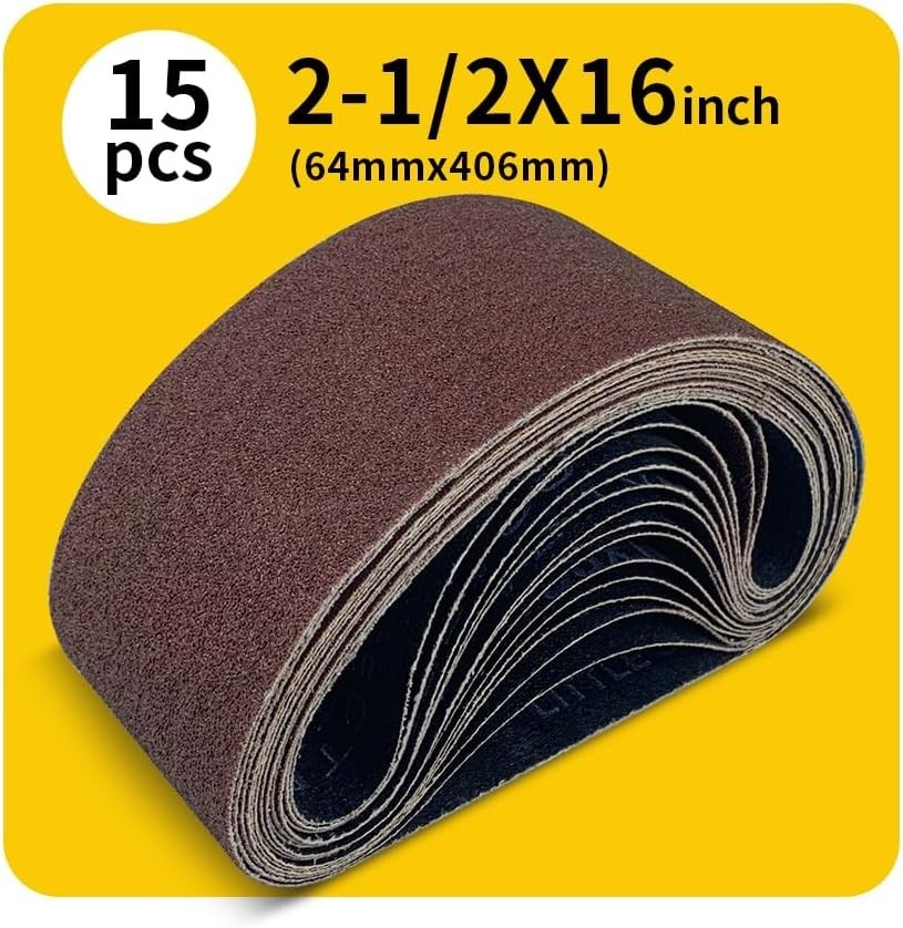 15-Piece Air-Powered 2-Inch Sanding Belts – Ideal for Wood & Metal Finishing
