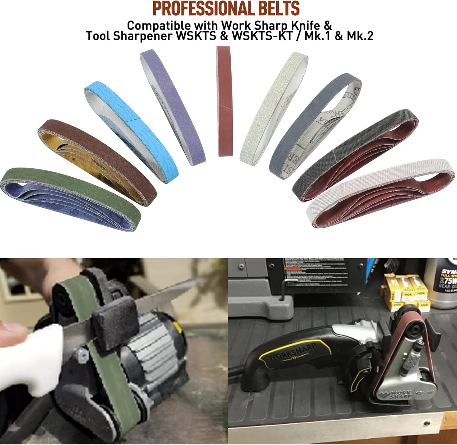 45 Pcs 1/2″ x 12″ Replacement Sharpening Belt 45Pcs 80~5000grit, Multicolor