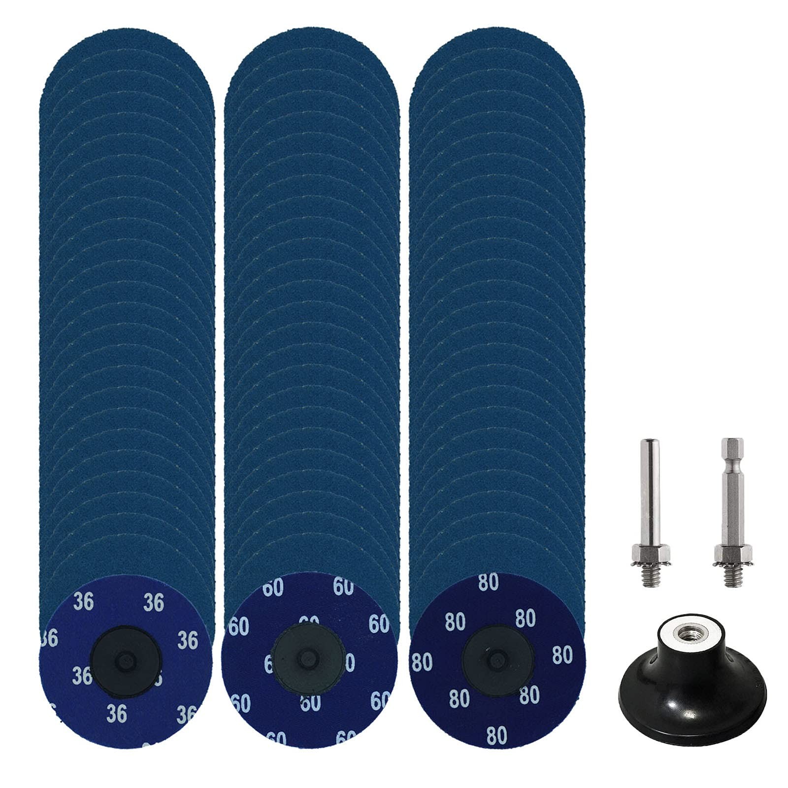 75pcs 3 Inch Quick Change Disc Set Zirconia Roll Lock Sanding Disc With 1/4″ Hol