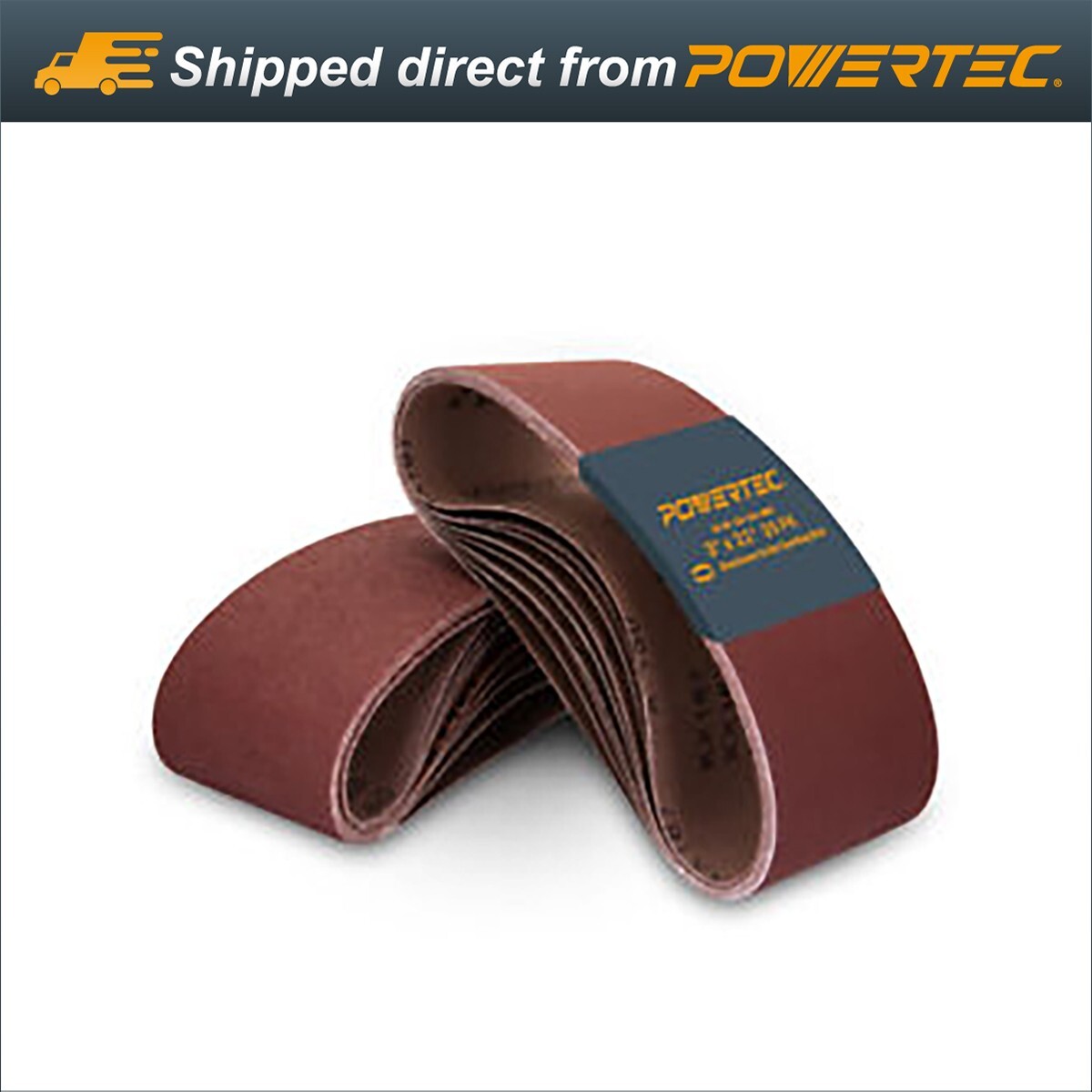 POWERTEC 3×21″ Sanding Belt Assortment 20PK-5 Each of 40, 80, 120, 240 Grits