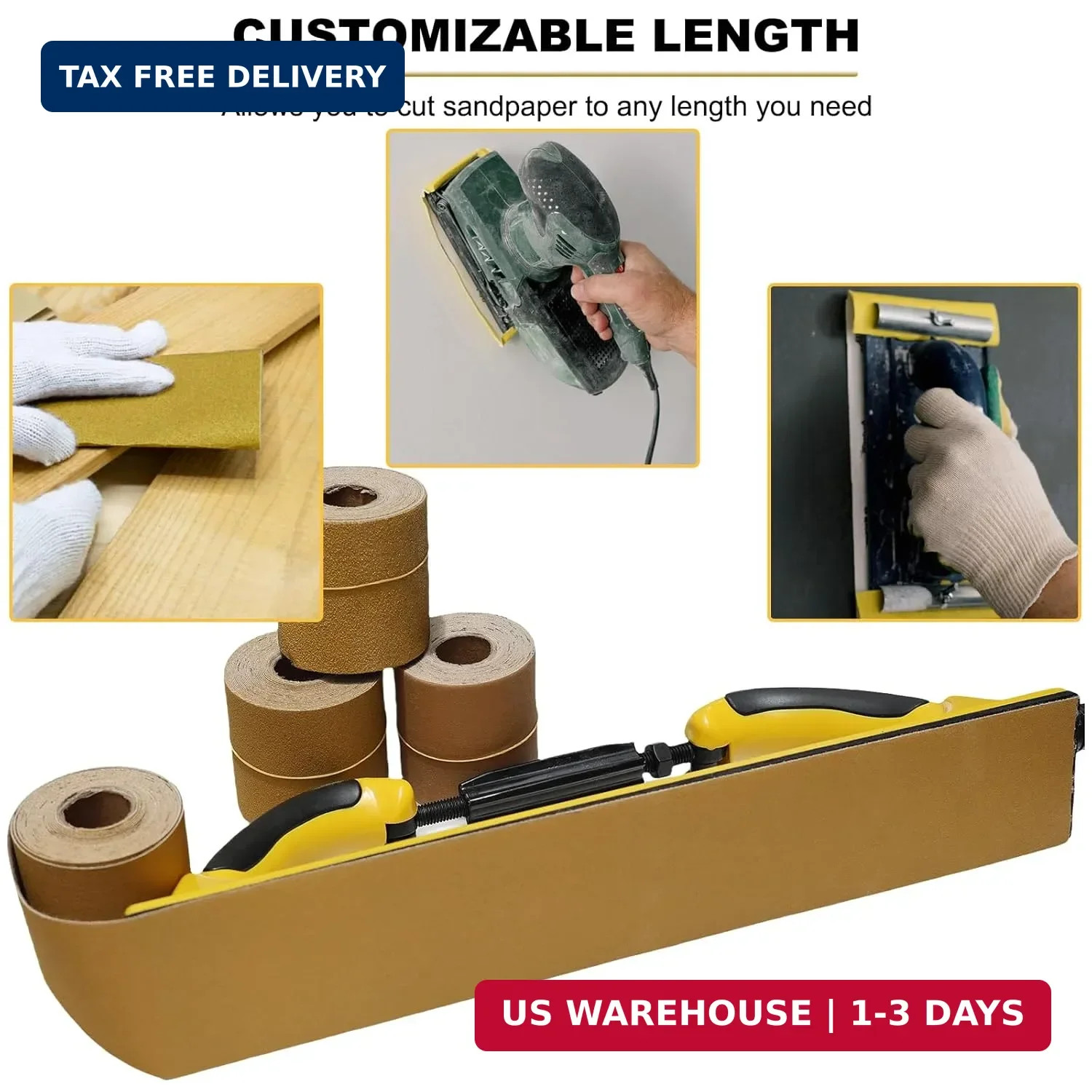 Total 20 Yards 2-3/4″ Wide Continuous Sandpaper Roll Kit – 80 120 180 320 Grit H