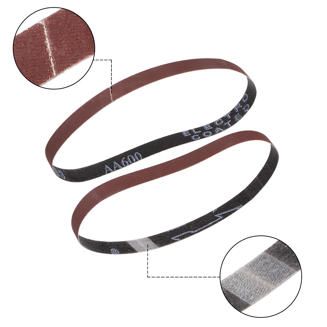 1/2-inch x 18-inch(15mm x 452mm) Sanding Belt 600 Grit Aluminum Oxide 12pcs