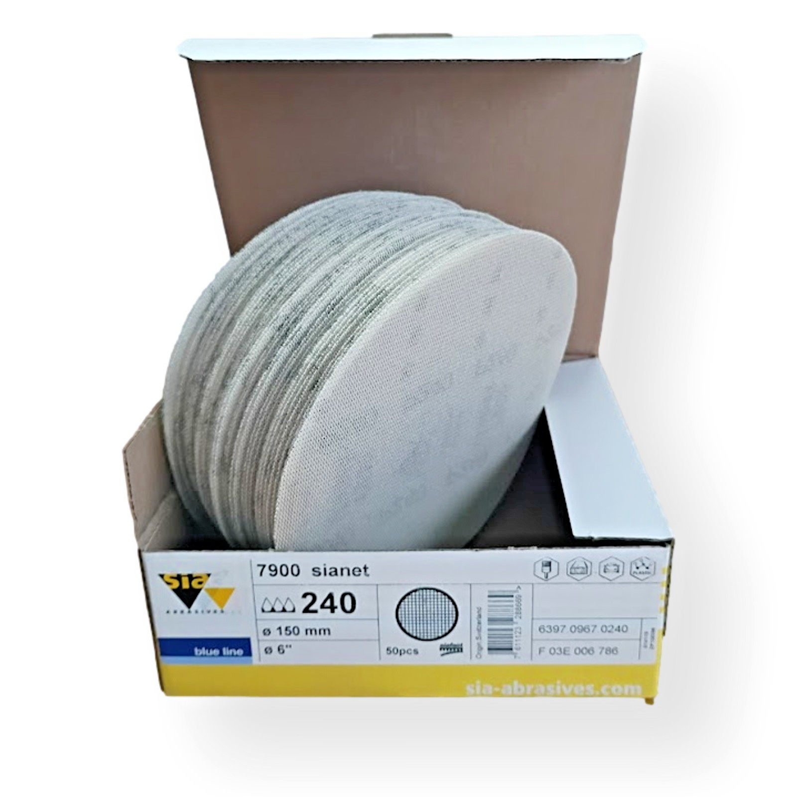 SIA Net Backed Abrasives 7900 Sianet 240 Grit 150mm (6″) Sanding Disc 50 Pk Mesh