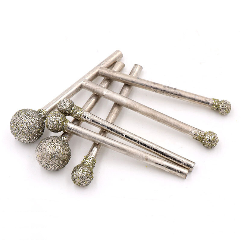 2.35/3mm Shank Spherical Diamond Grinding Head Burr Drill Bit 60 Grit Coarse