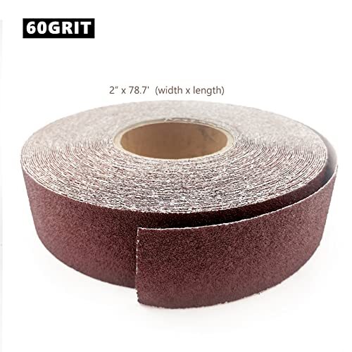 60 Grit Sandpaper Roll 2 Inch x78.7 Feet Continuous Abrasive Sand Paper Ready…