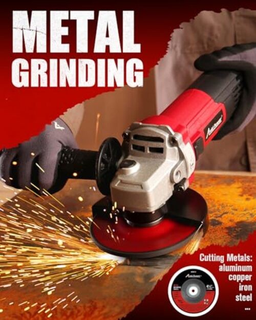 Angle Grinder 4-1/2 inch Electric Grinder Tools 750W 6.5 Amp Metal Grinder,