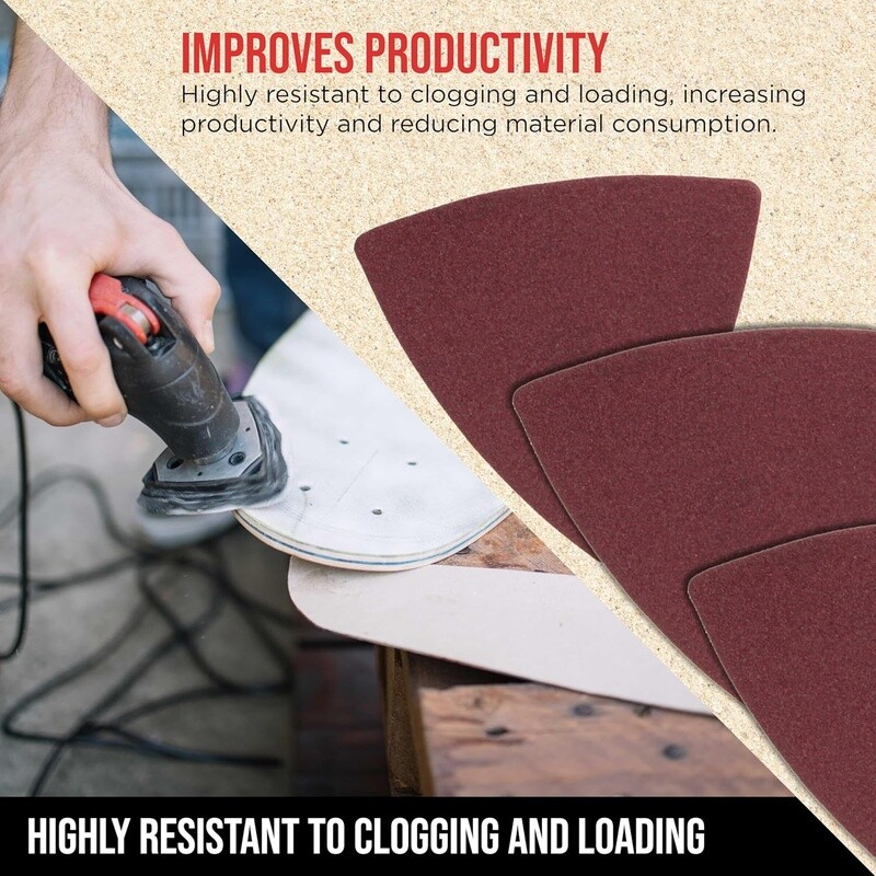 180 Grit Triangle Mouse Sandpaper Sheets 45 Pack Hook Loop Discs Multi Tool New
