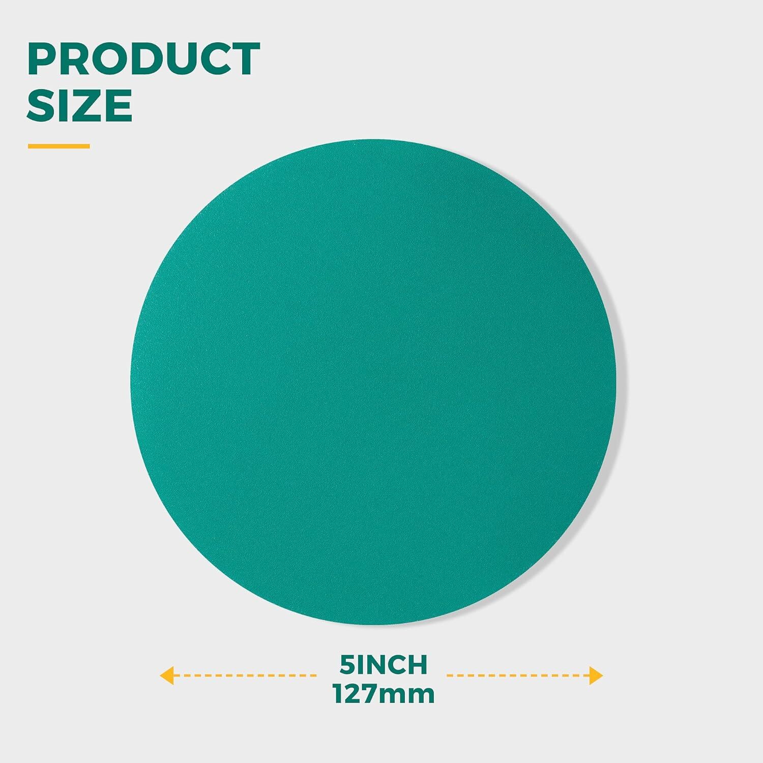 5 Inch 125MM Green Film 800 Grit Sanding Disc 50 Pack Sanding Disc Hook and Loop