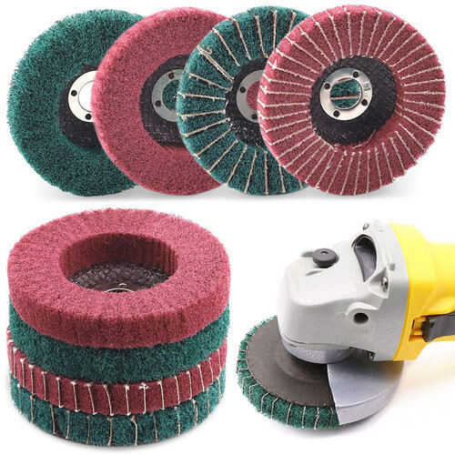 4.5″ Nylon Fiber Flap Polishing Wheel Buffing Disc 120-320Grit for Angle Grinder