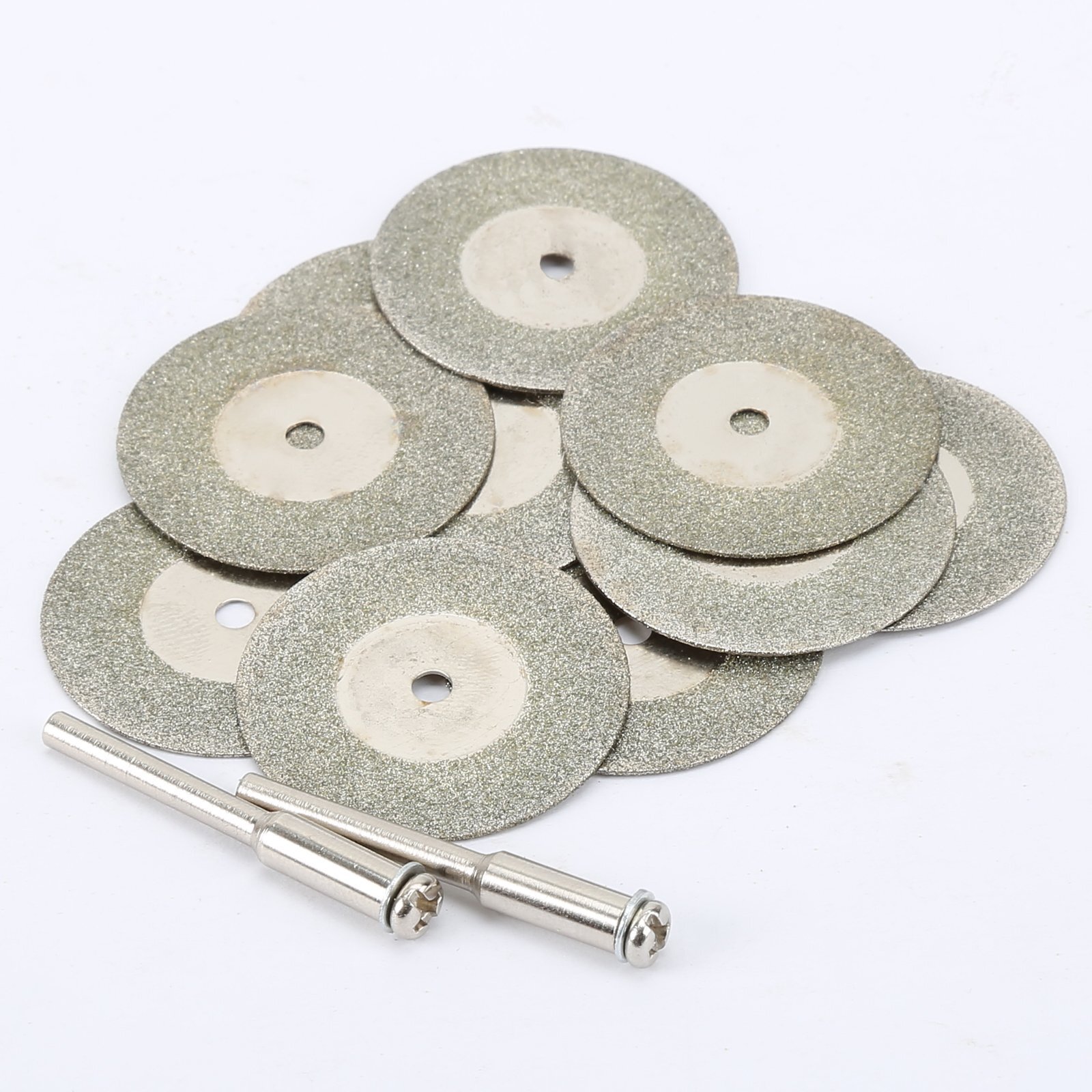 10PCS 30mm Diamond Cutting Discs Wheel + 2PCS Arbor F Grinder Power Rotary Tool