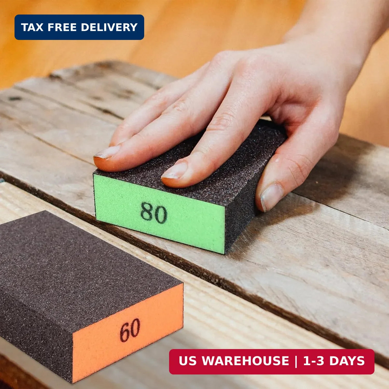Romeda 8-Pack Sanding Sponge, Four Grits Per Pack 60/80/120/220, Washable and Re
