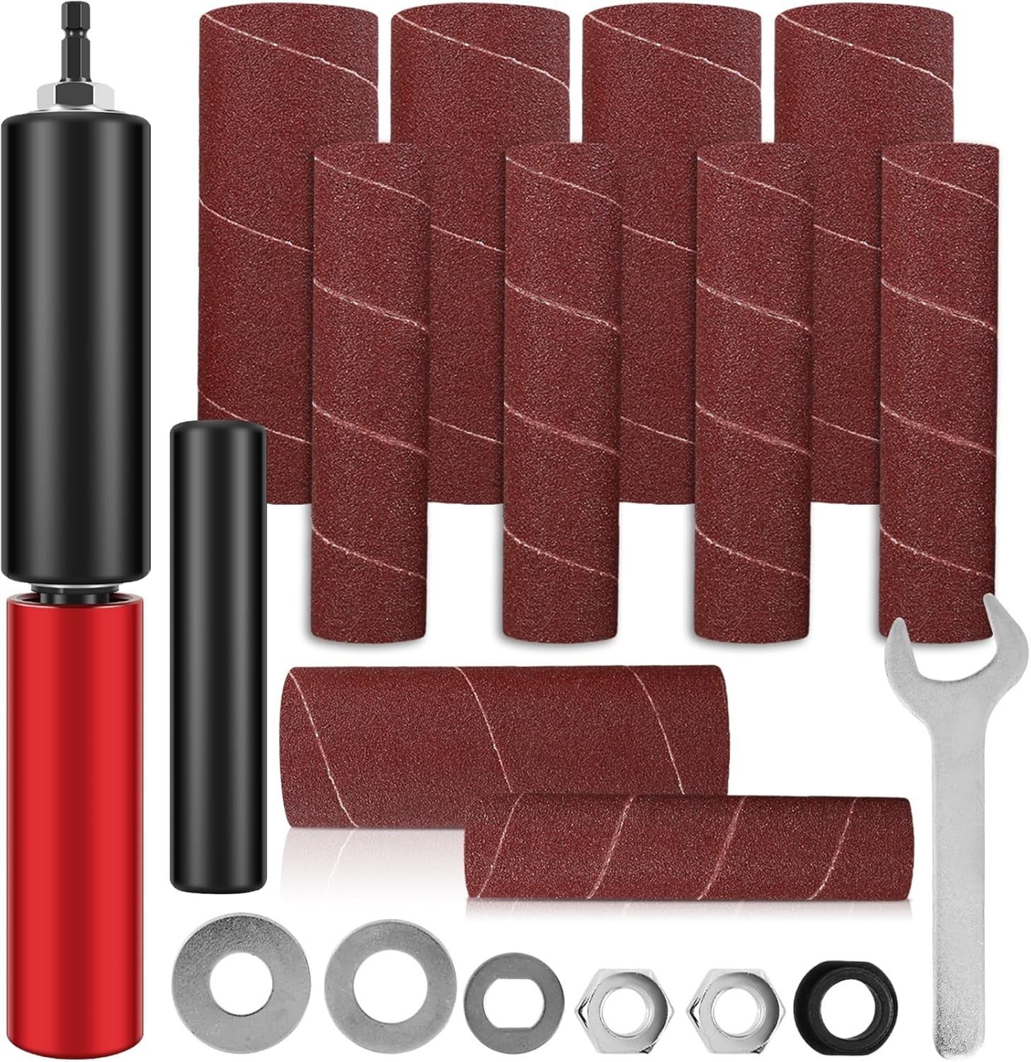 Drum Sander Set, Portable Rubber Sanding Drum Spindle Sander Adapter, Hand-Held