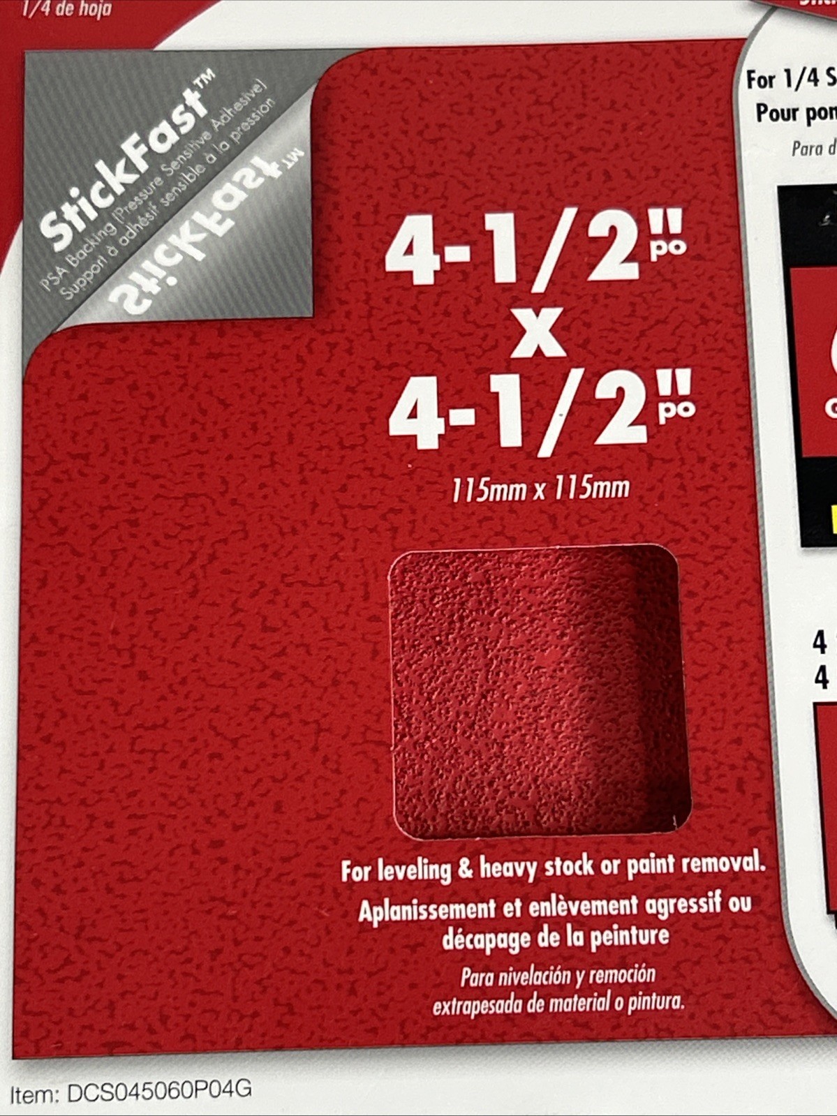 Diablo StickFast 4-1/2 in. L X 4-1/2 in. W 60 Grit Aluminum Oxide Sanding 4 Pc