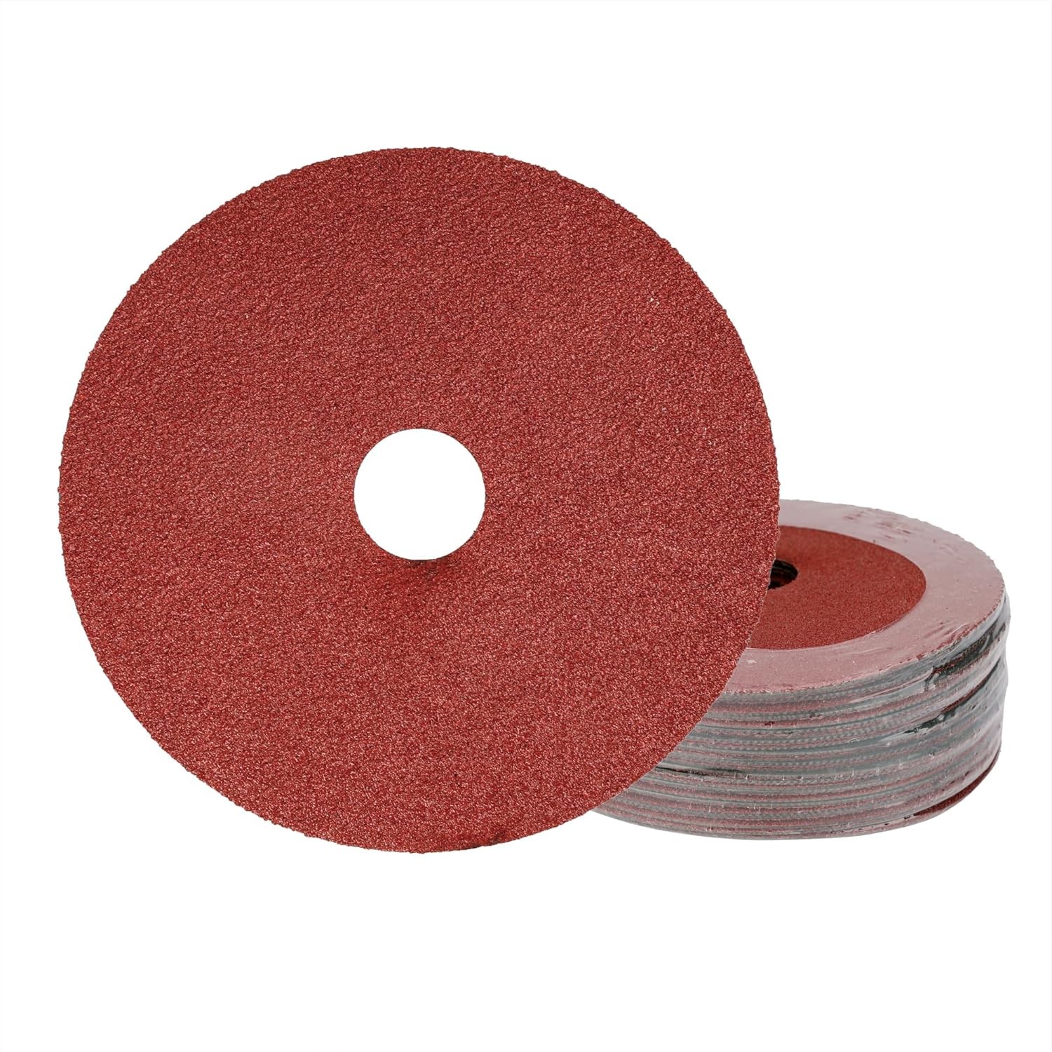 25 PCS 5″x 7/8″ Aluminum Oxide Resin Fiber Disc Center Hole P24-120 For Grinding