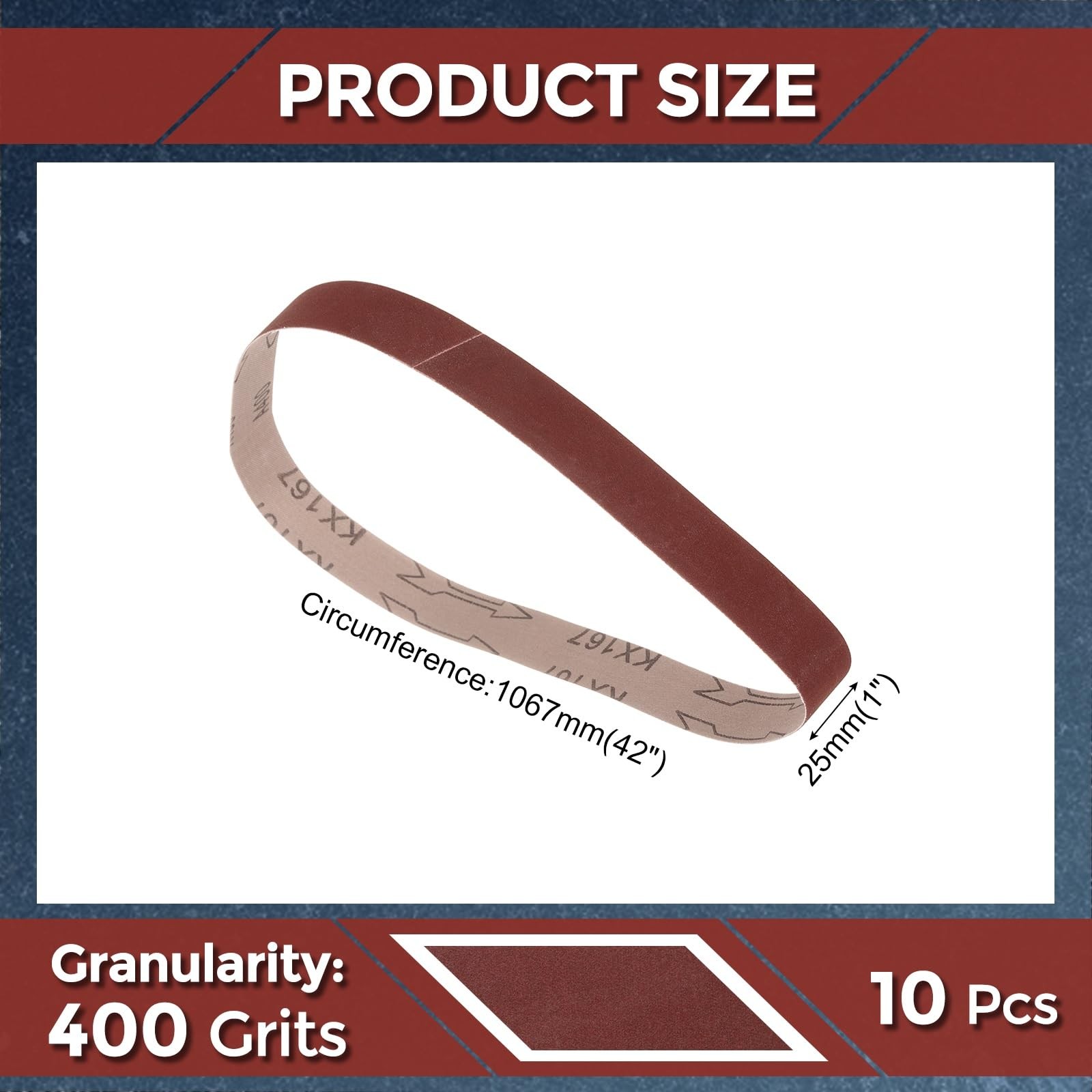 10 Pcs Sanding Belts 1 x 42 Inch 400 Grit Aluminum Oxide Abrasive Sandpaper f…