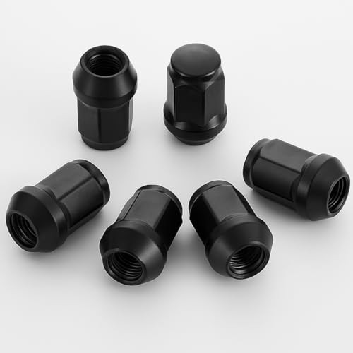 20PCS Carbon Steel Closed-End Wheel Lug Nuts | bulge acorn M1/2-20 Black