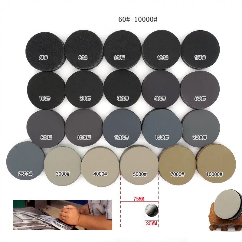 3″ (75mm) Wet And Dry Sanding Discs Flocking Round Sandpaper Pads 60-10000 Grit