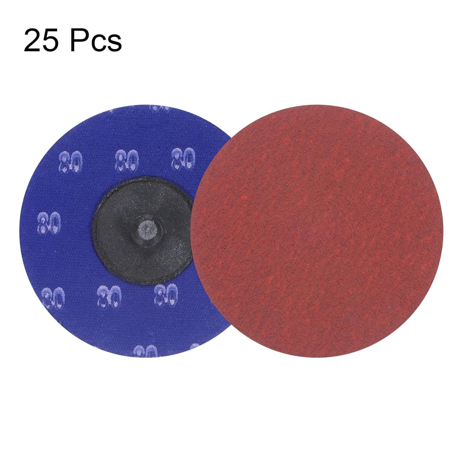 25 PCS 80 Grit 2 Inch/50MM Quick Change Sanding Discs R-Type Ceramic Grains