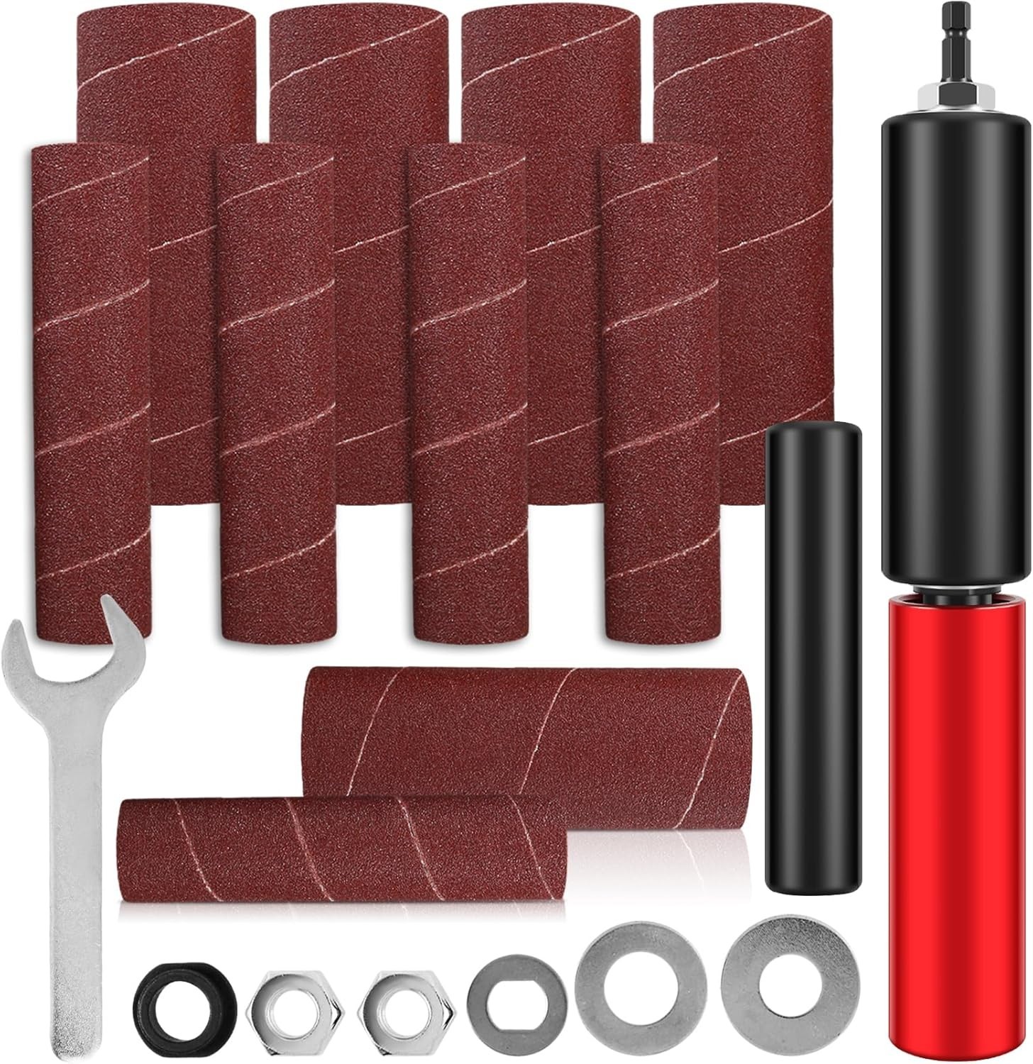 Drum Sander Set, Portable Rubber Sanding Drum Spindle Sander Adapter, Hand-Held