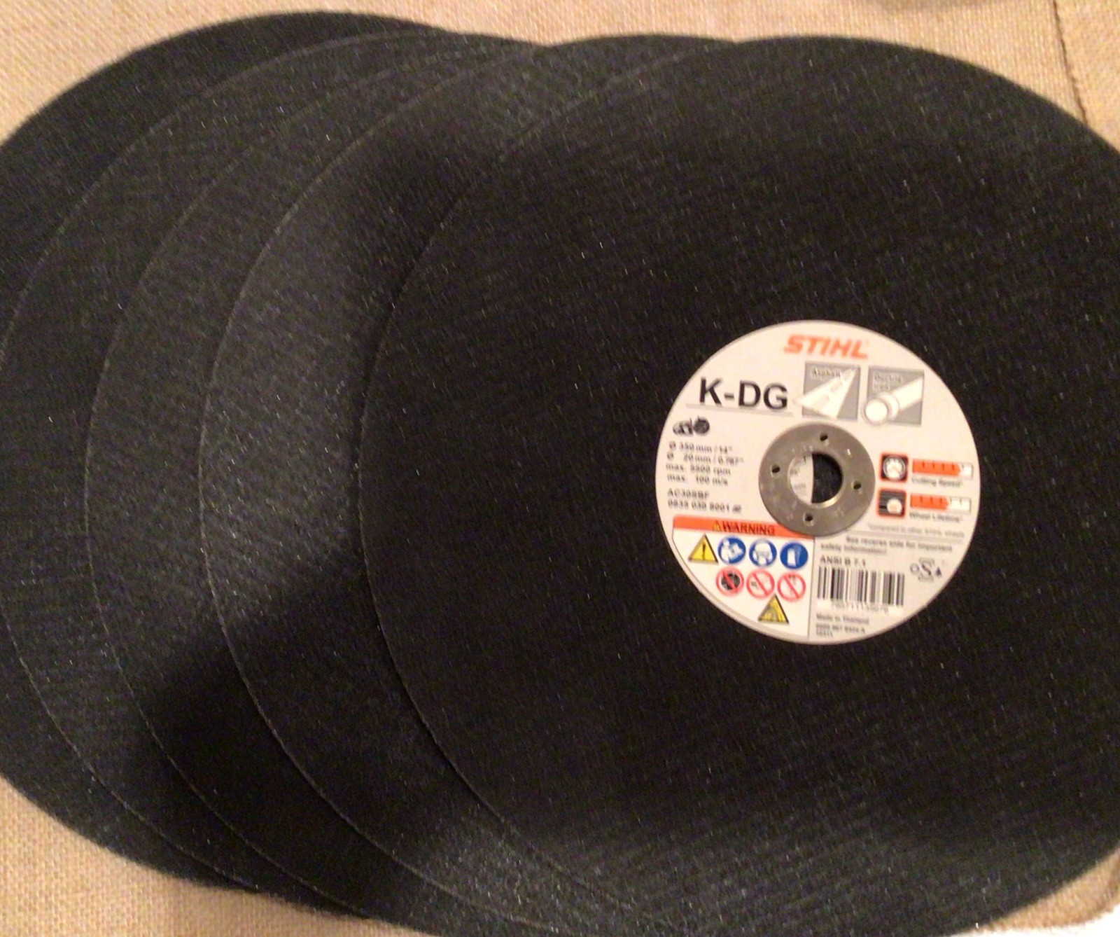 Genuine OEM Stihl 0835 030 8001 14” Asphalt & Ductile Iron Cutting Wheel 5 Pc.