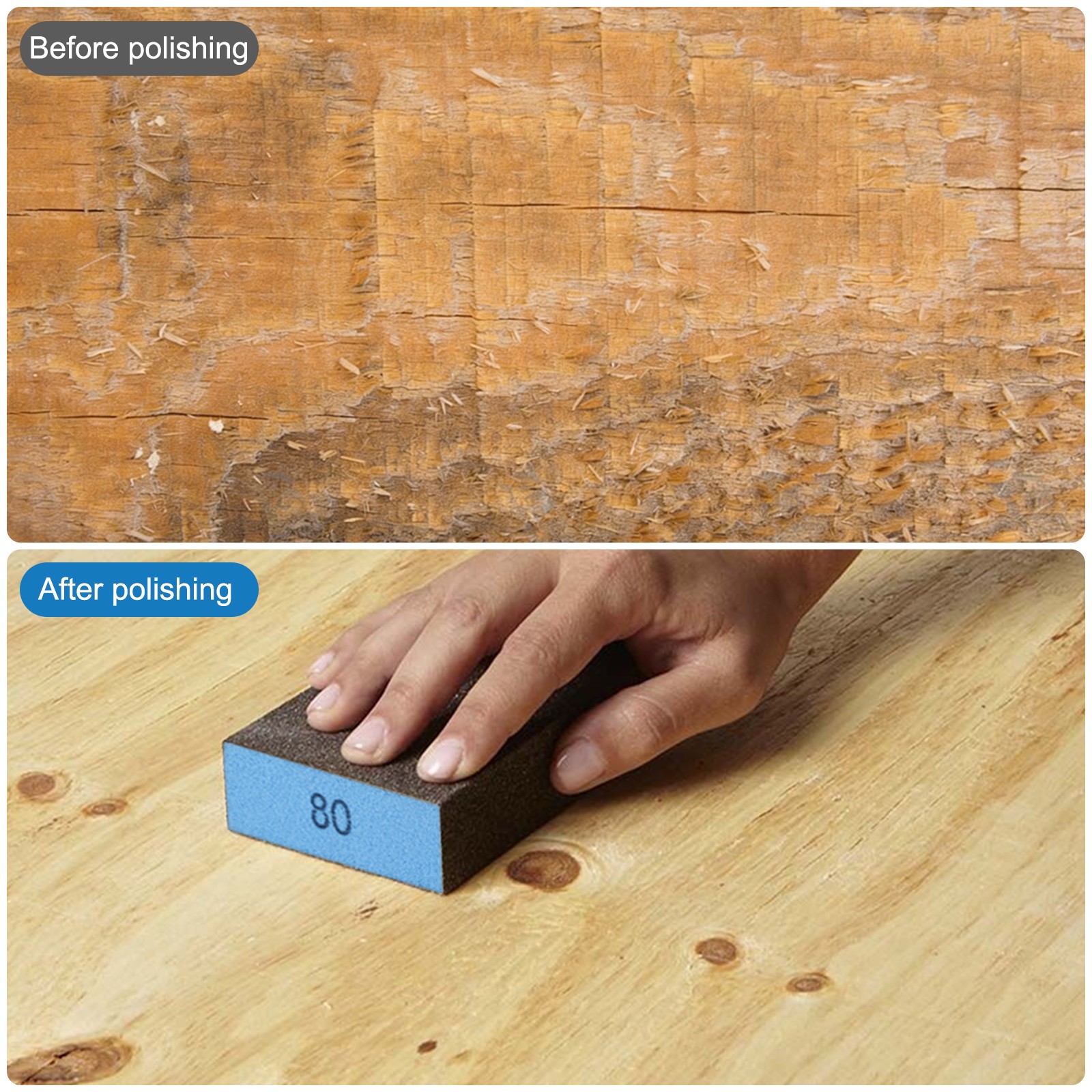 14xSanding Sponge Block Reusable Wet Dry Sanding Pads for Wood Metal Plastic DIY