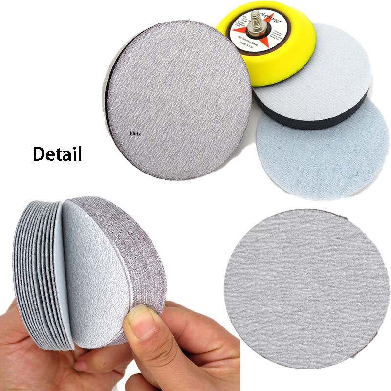 5″ Inch 125mm White Sanding Disc Dry Use Hook & Loop Sandpaper 60#、80#-1000 Grit