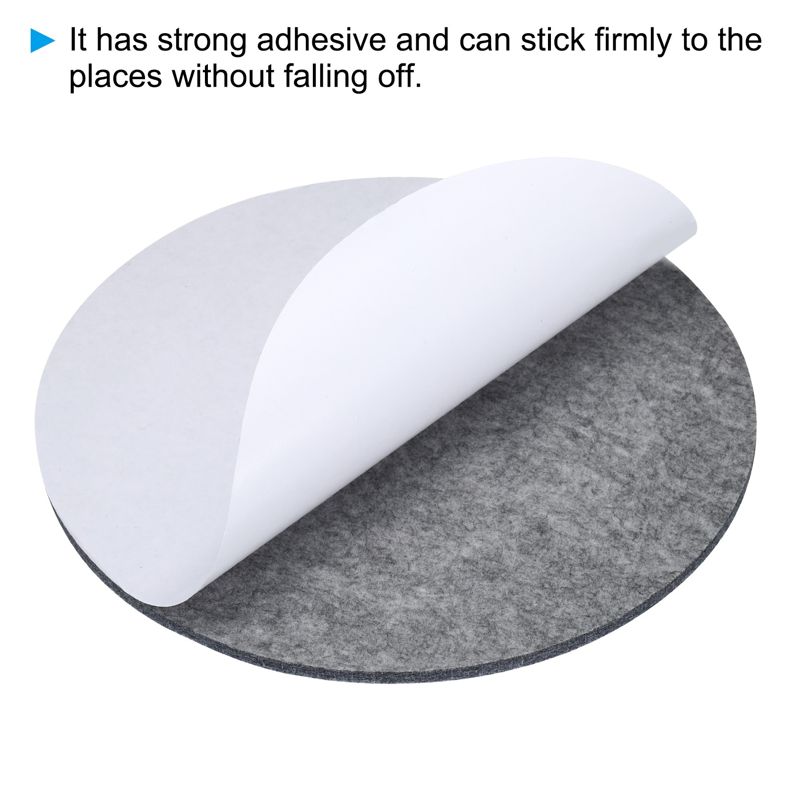 8.7″ Diameter Adhesive Non-Slip Backed Felt, 5mm Thickness, Gray