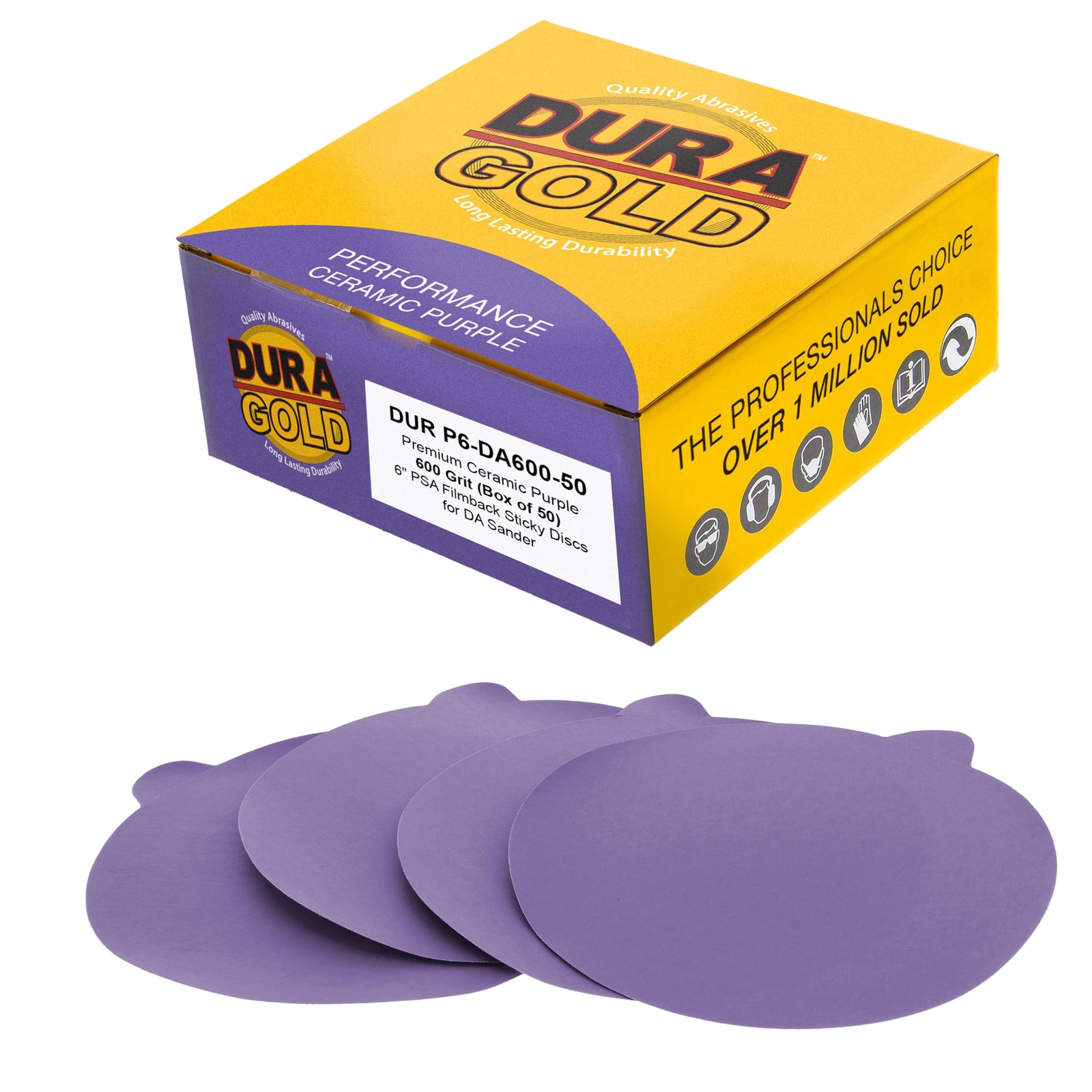 Premium 600 Grit 6″ PSA Purple Film Ceramic Sanding Discs, of 50 – Adhesive S…