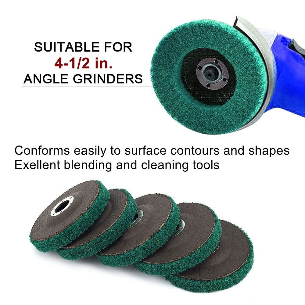 5PCS 4-1/2″ Metal Cleaning Polishing Wheel Pad Nylon Flap Disc for Angle Grinder