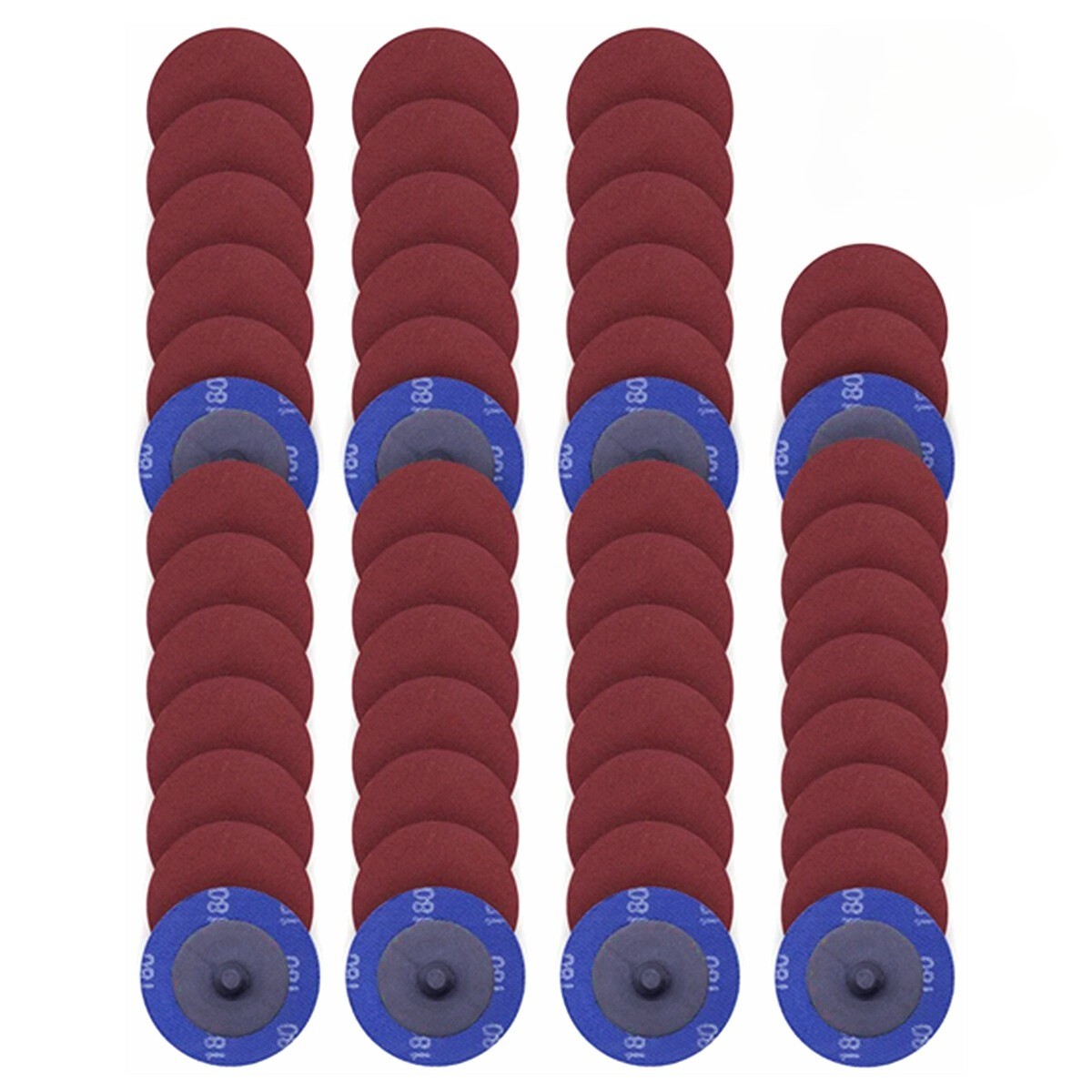 50PCS 2″ 50mm Quick Change Disc P180 Type R Aluminum Oxide for Metal and Wood