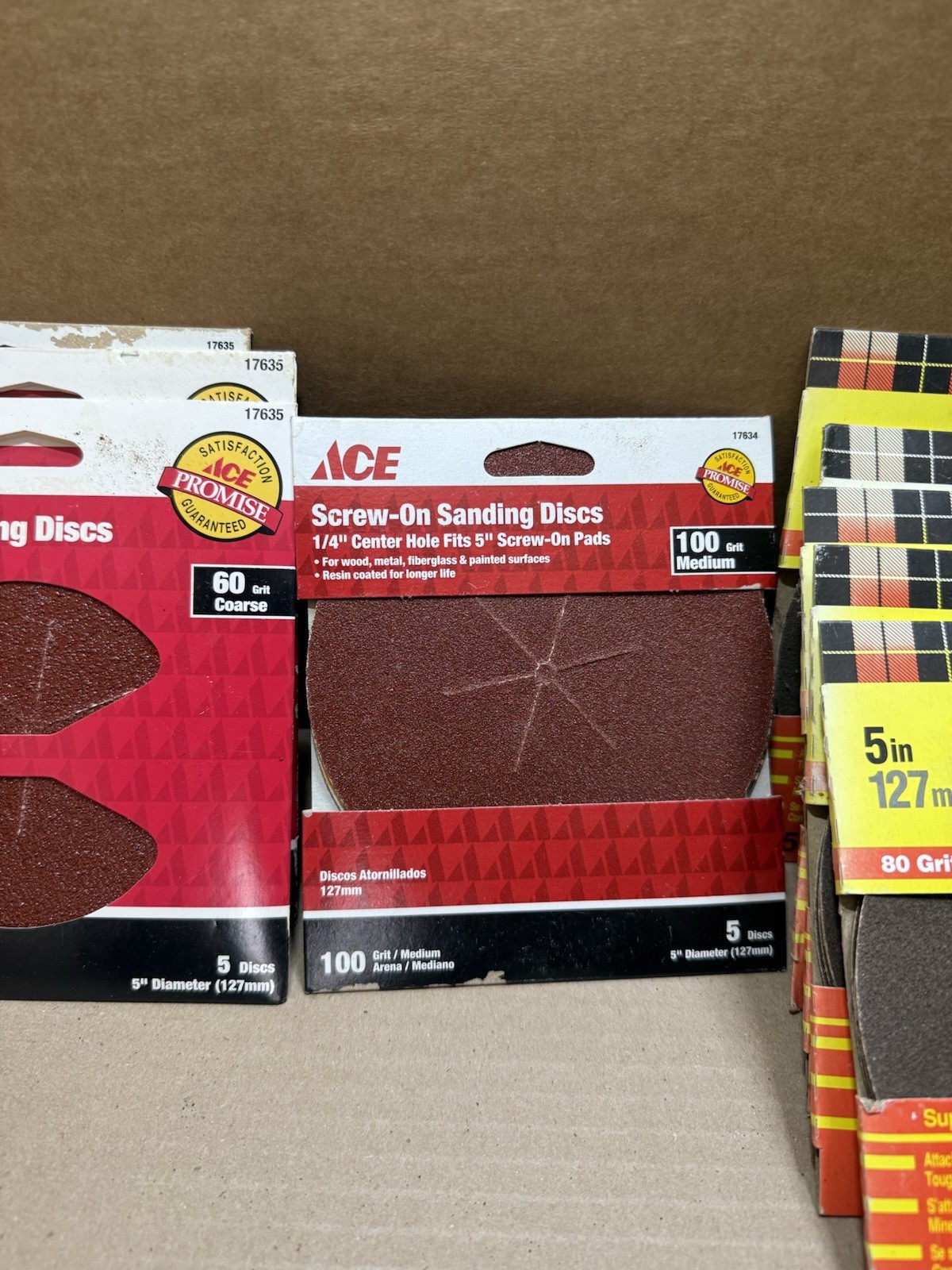 Ace Gator & 3M 4-1/2” & 5” Sanding Disc Set 50/60/80/100 Grit 112 Pcs Total
