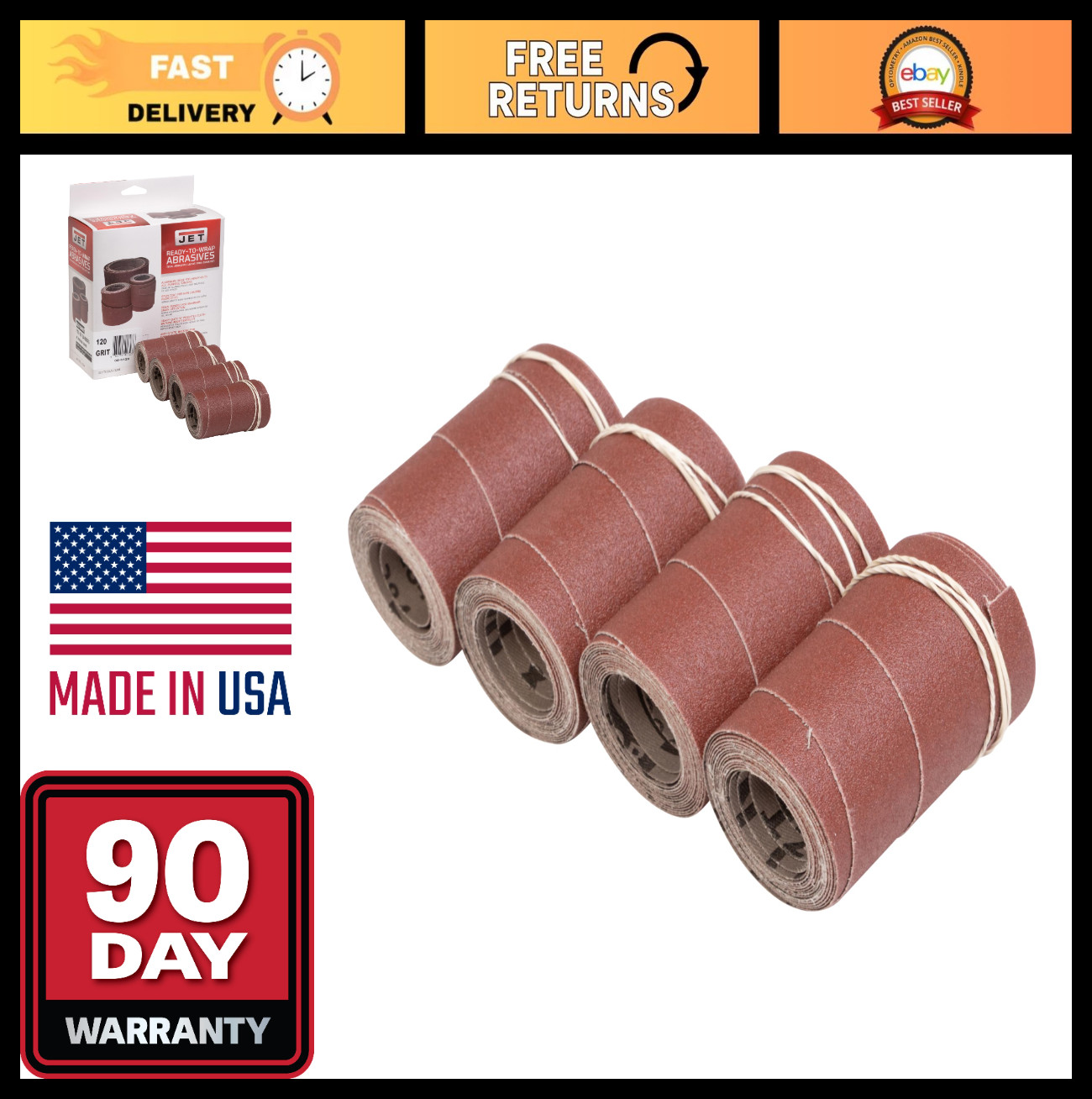 16″ Ready-to-Wrap Sandpaper, 120 Grit, Perfect for Woodworking & Finishing