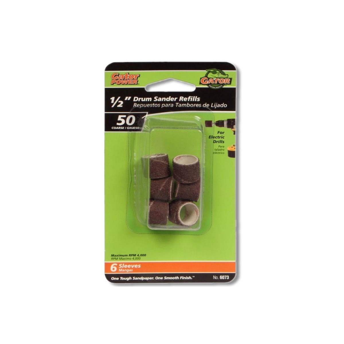 Gator 0.5 in D X 1/2 in L Aluminum Oxide Abrasive Sleeve Refill 50 6 pc 6073GA