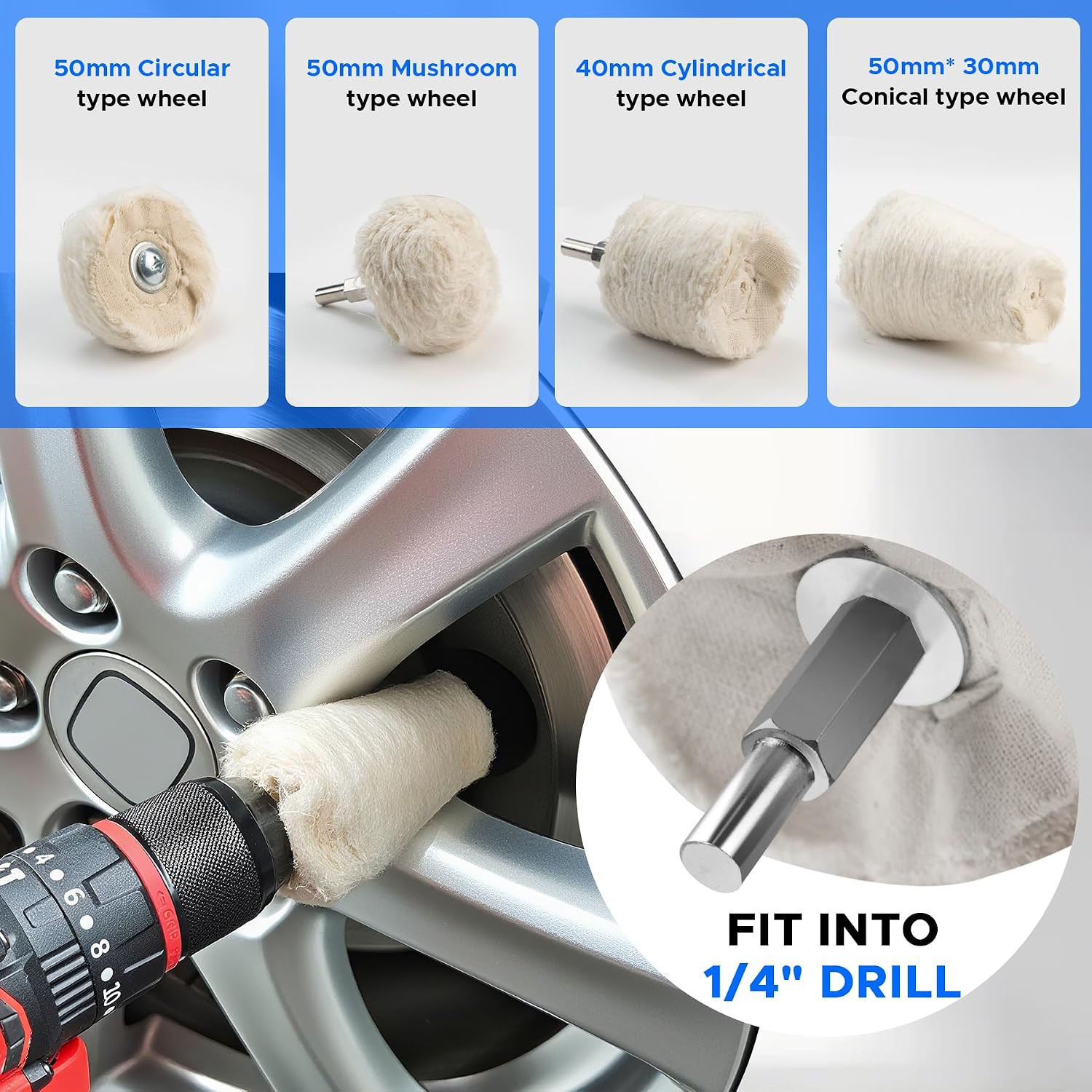 13PCS 8″ S-Shape Airway Buffing Wheel Kit,16-Layer Aluminum Metal Polishing Whee