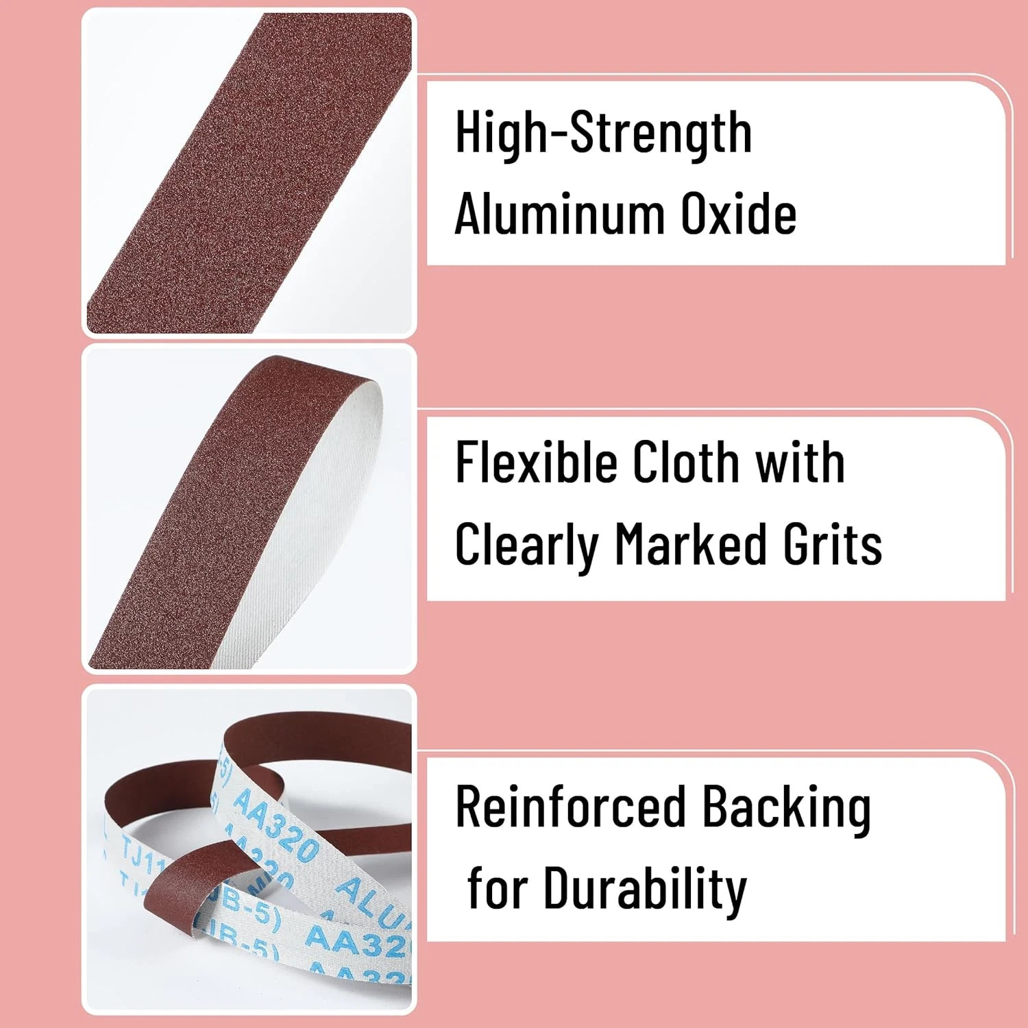 Bates- Emery Cloth Roll, 1″ X 20 FT, 6 Grits, 80/150/240/320/400/600 Grit, Abras