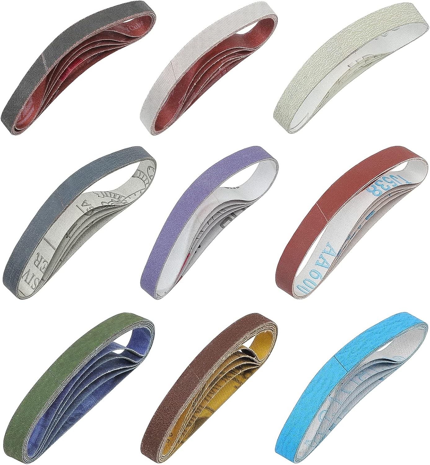 45 Pcs 1/2″ x 12″ Replacement Sharpening Belt 45Pcs 80~5000grit, Multicolor