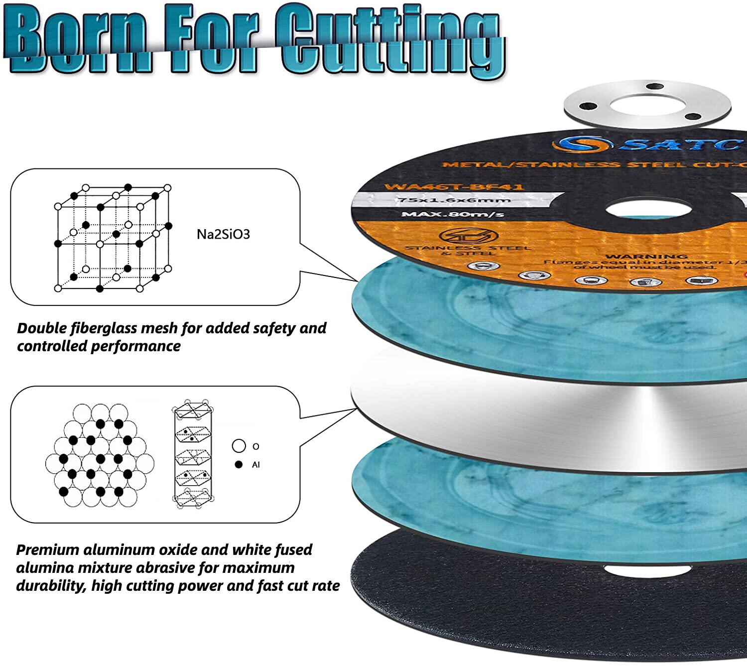 50 Pack 3 in Cut Off Wheels with 3/8″ Arbor Metal Cutting Disc Die Grinder Tool
