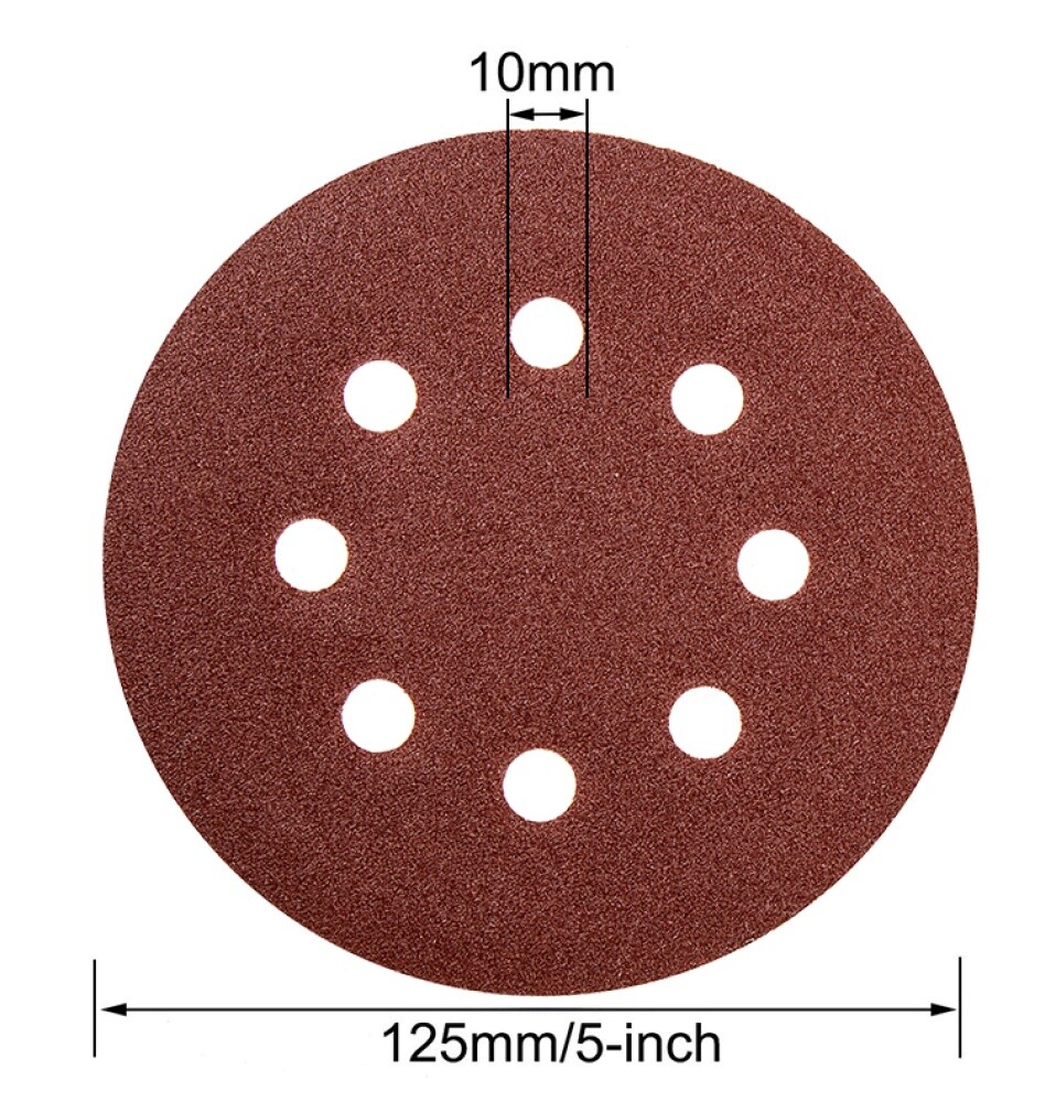 5″ Sanding Discs 8-Hole 60-10000Grit Hook Loop Sander Orbital Sandpaper Paper US