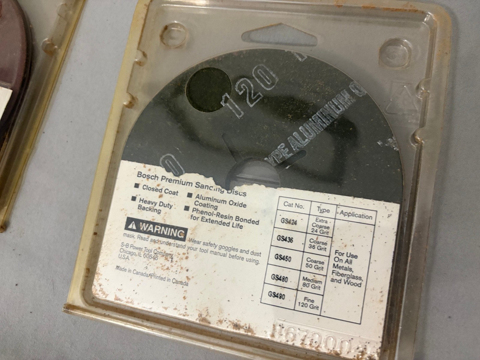 Lot of 5 Bosch GS490 4-1/2″ Inch Sanding Discs Fine 120 Grit 5-pack