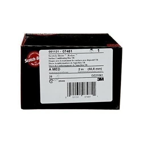(25) 3M Scotch-Brite Roloc Surface Conditioning Disc, TR 07481, 2 in