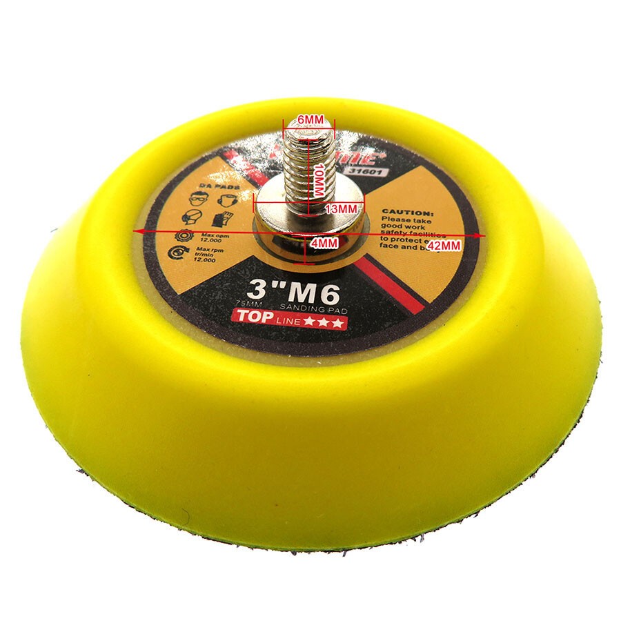 3″ 75mm DA Sanding Pad M6/M8 5/16″×24 Hook Loop Backing Air Sander for Vibratite
